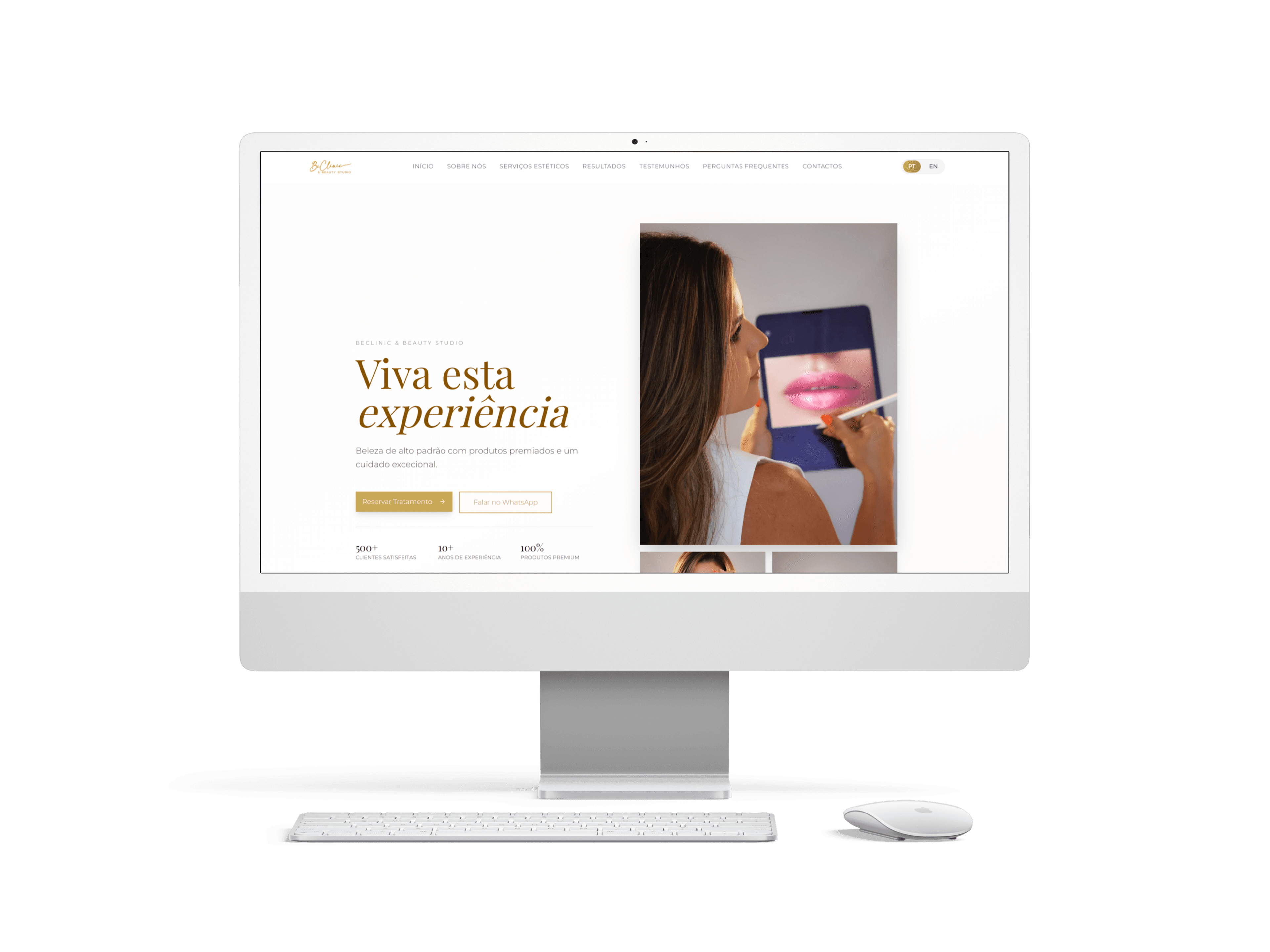 Hero de la landing page Beclinic - Diseño moderno y elegante