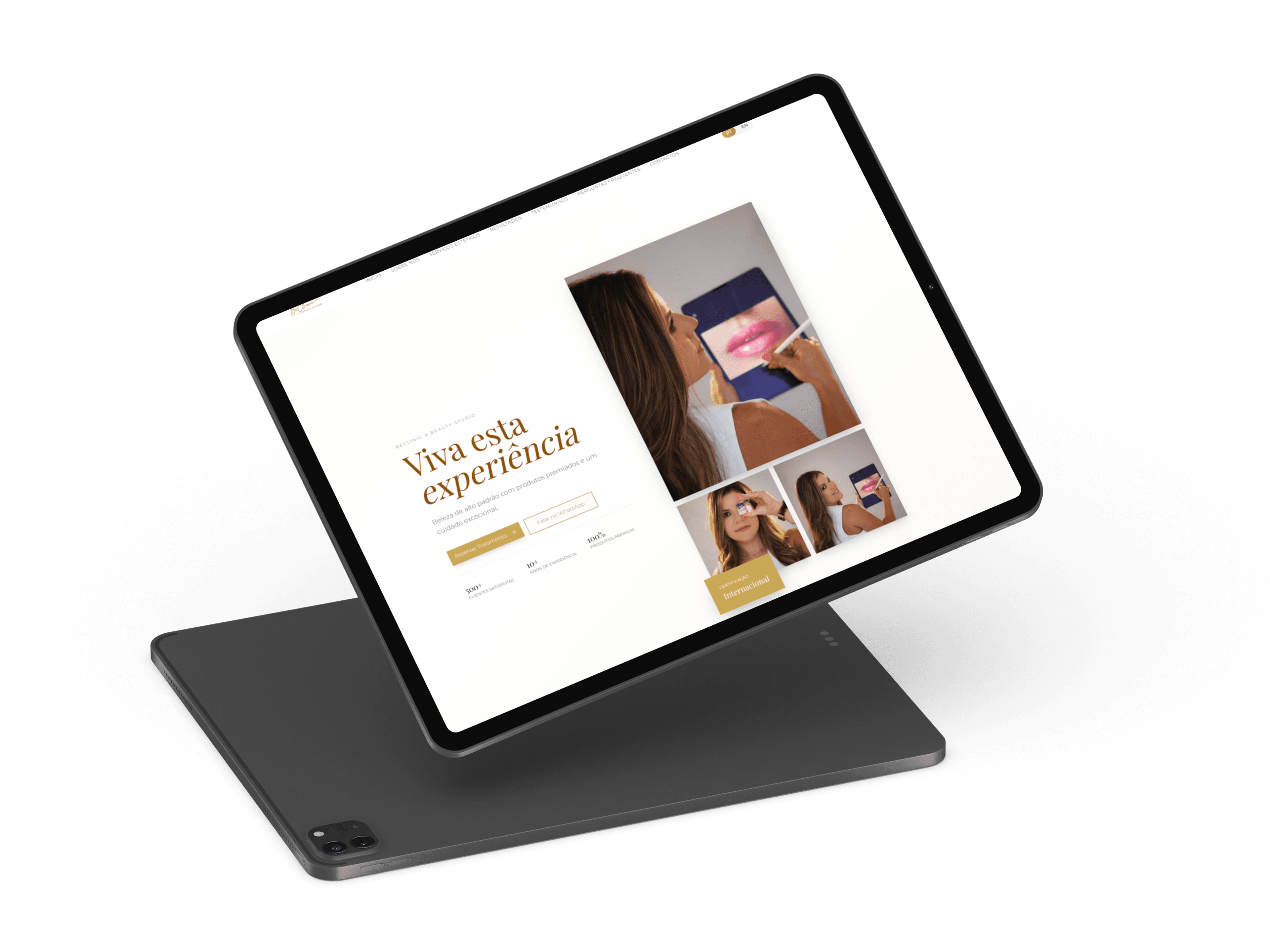 Beclinic hero section en tablet iPad