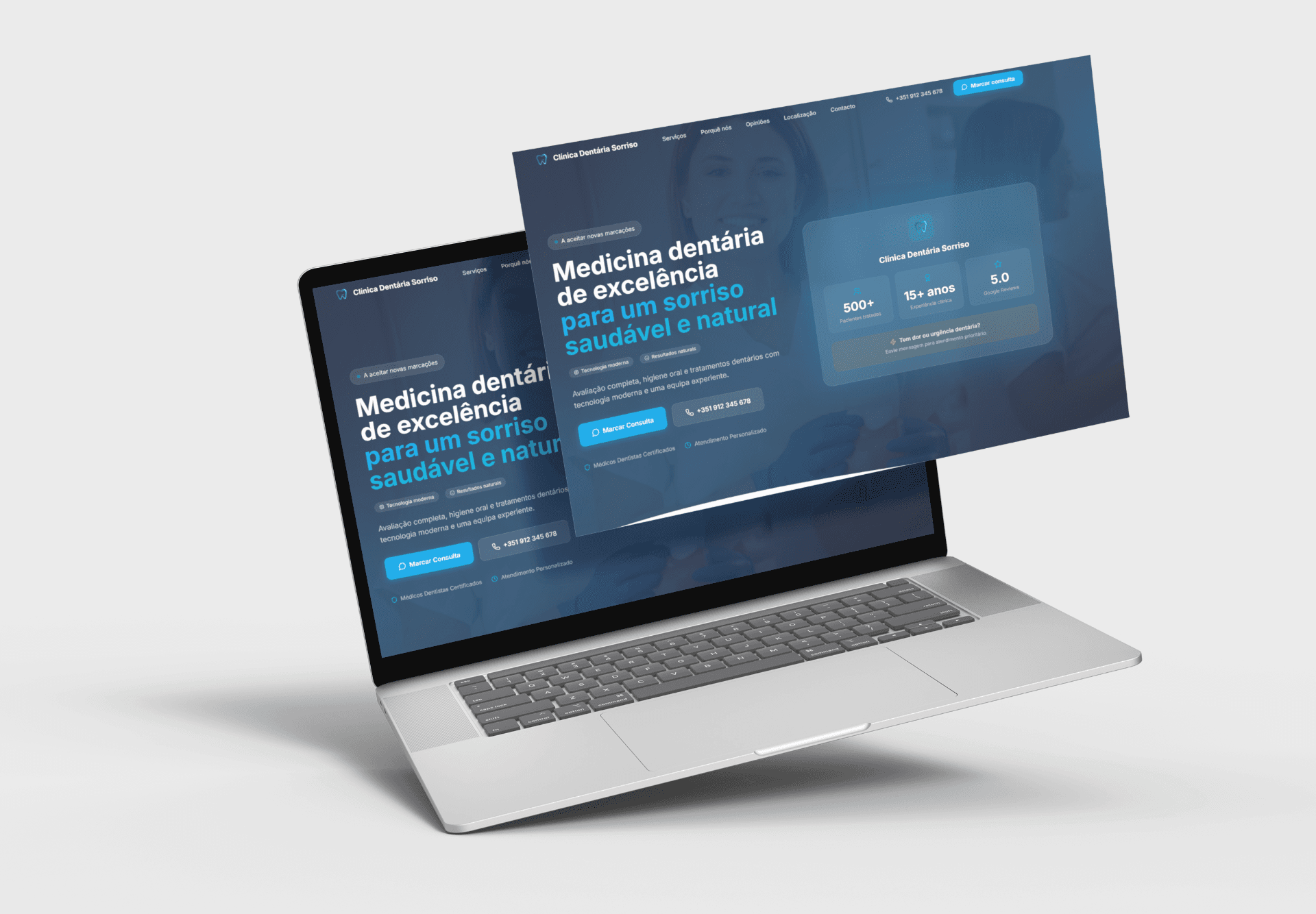 Hero section en laptop