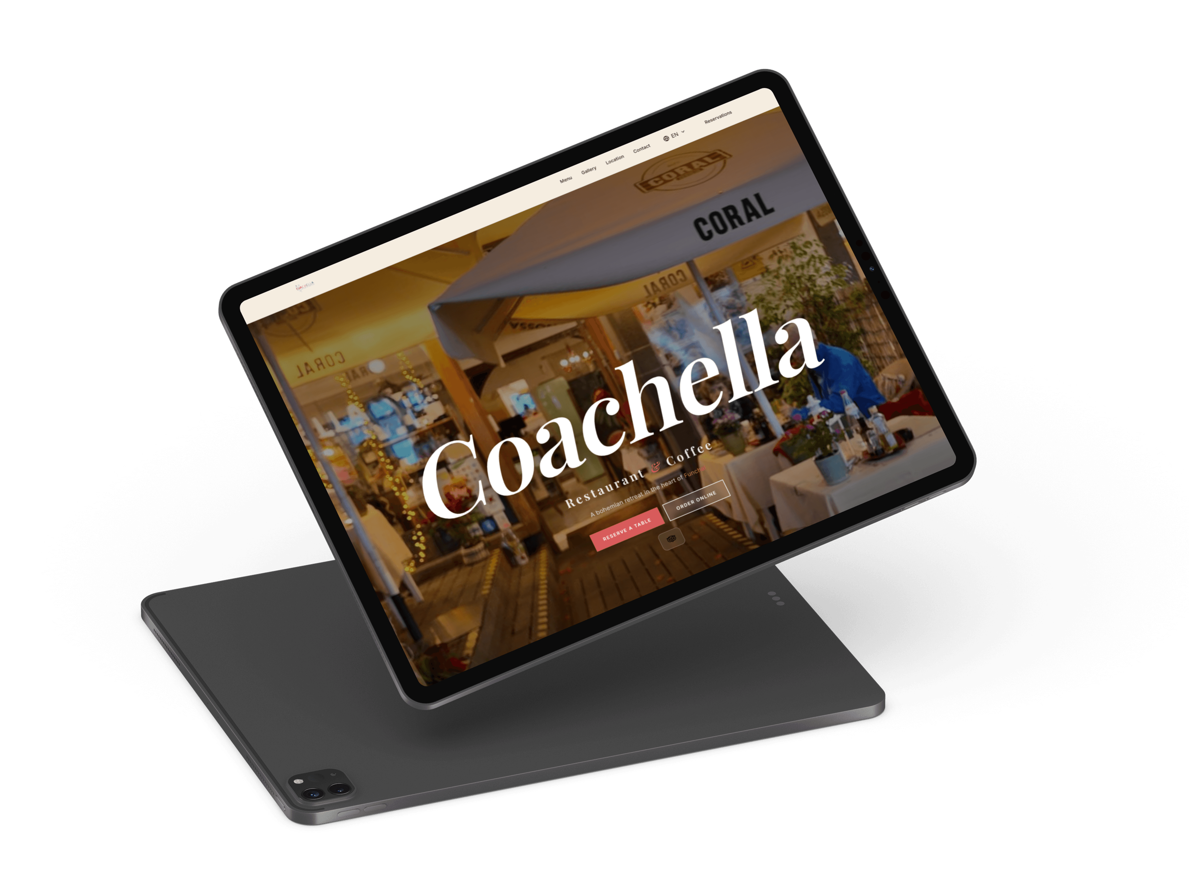 Hero section en iPad