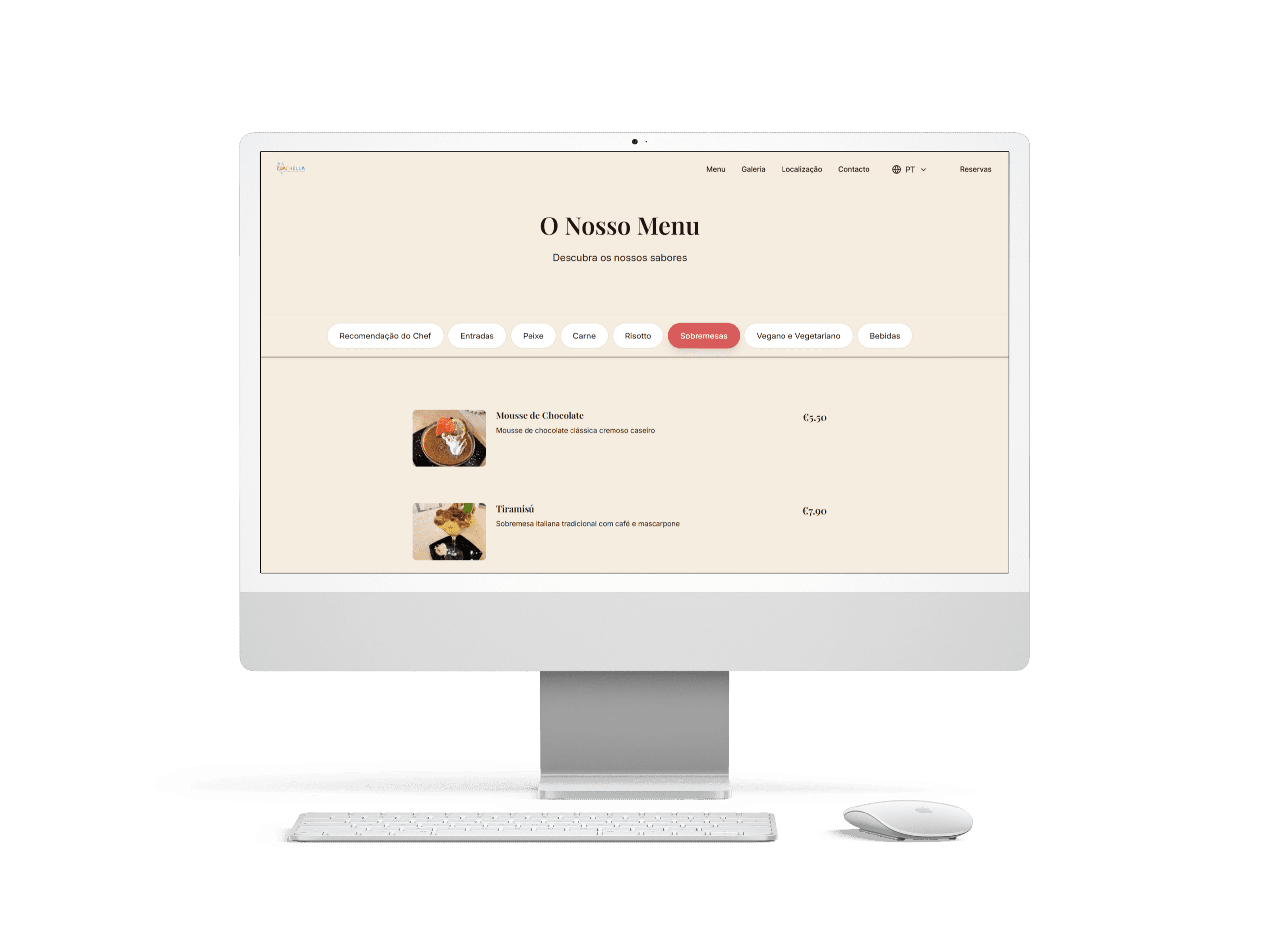 Menú digital de Coachella