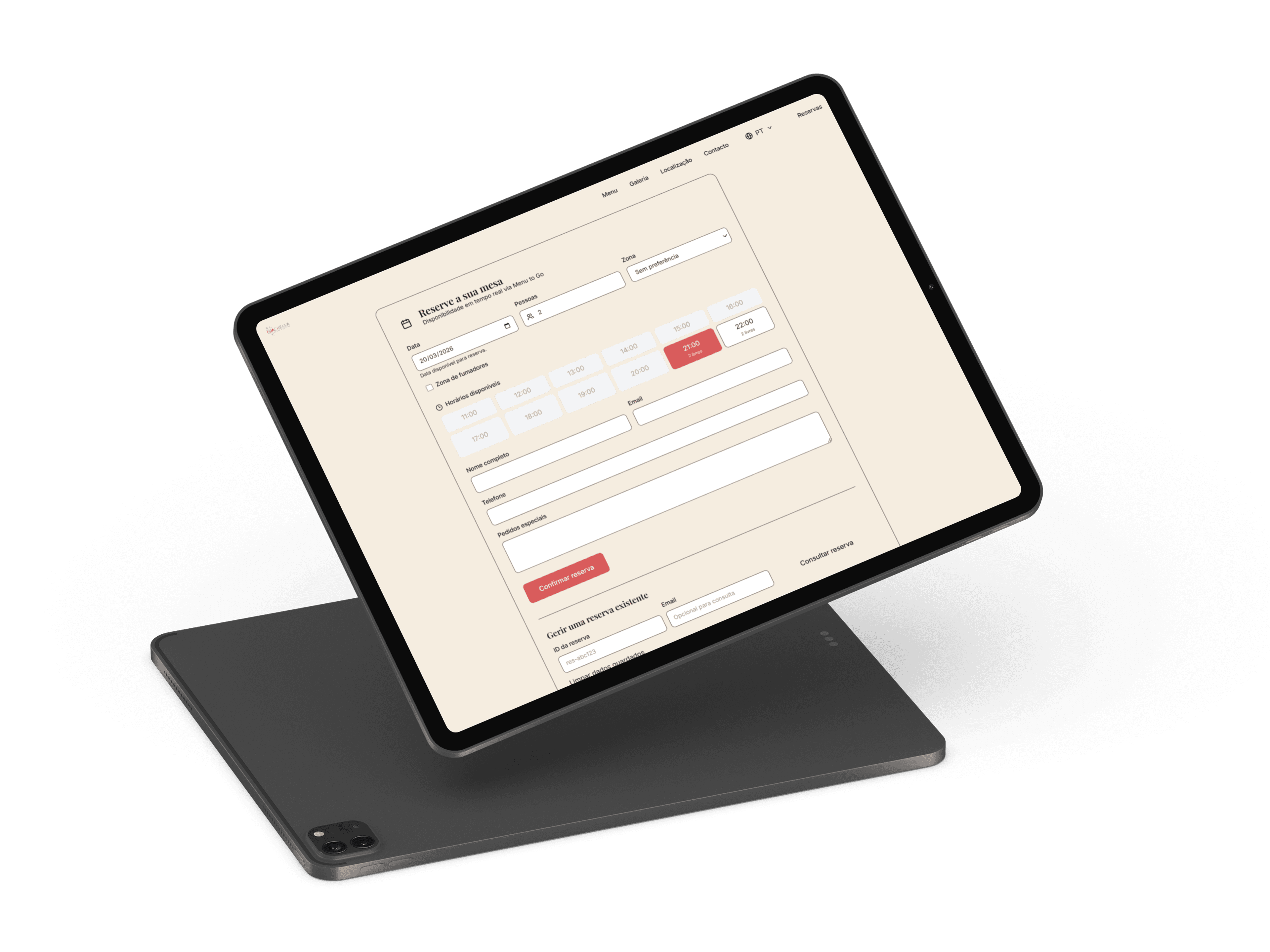 Sistema de reserva de mesa Coachella