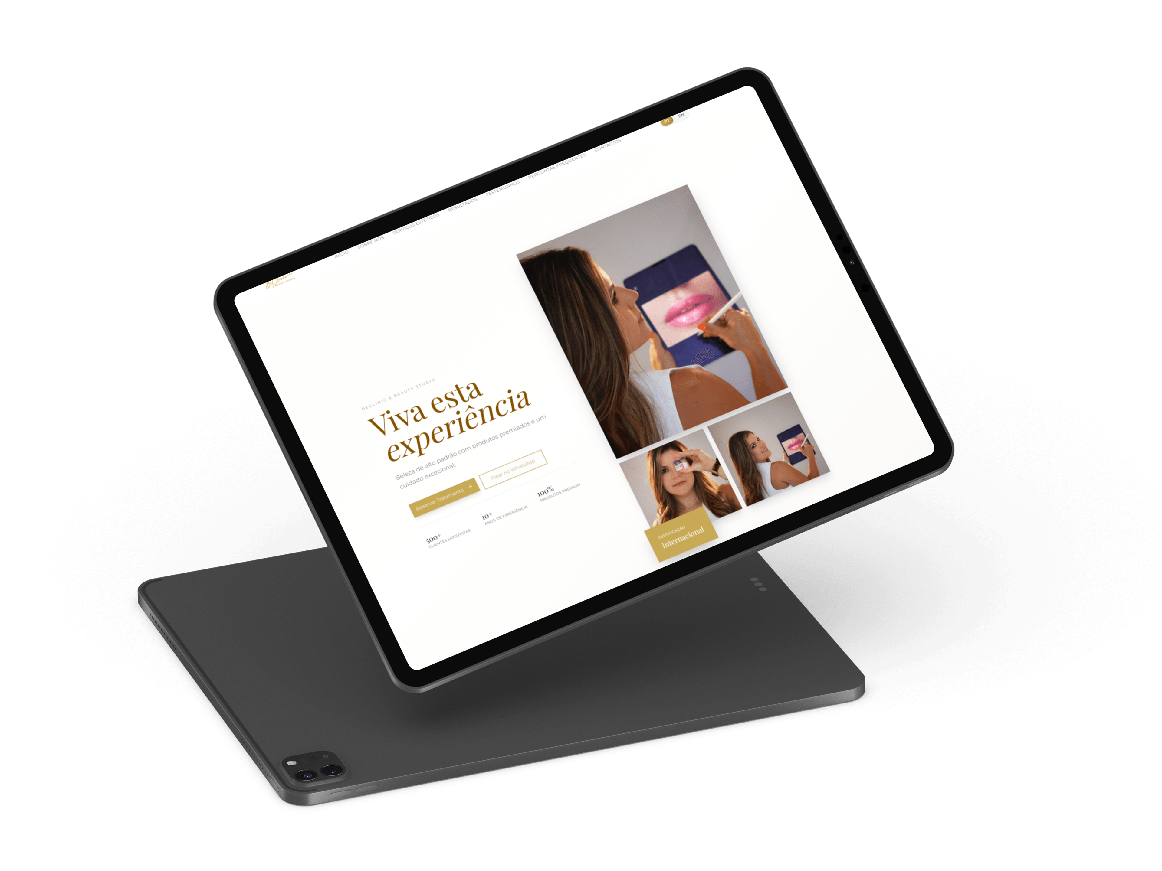 Beclinic hero section en tablet iPad