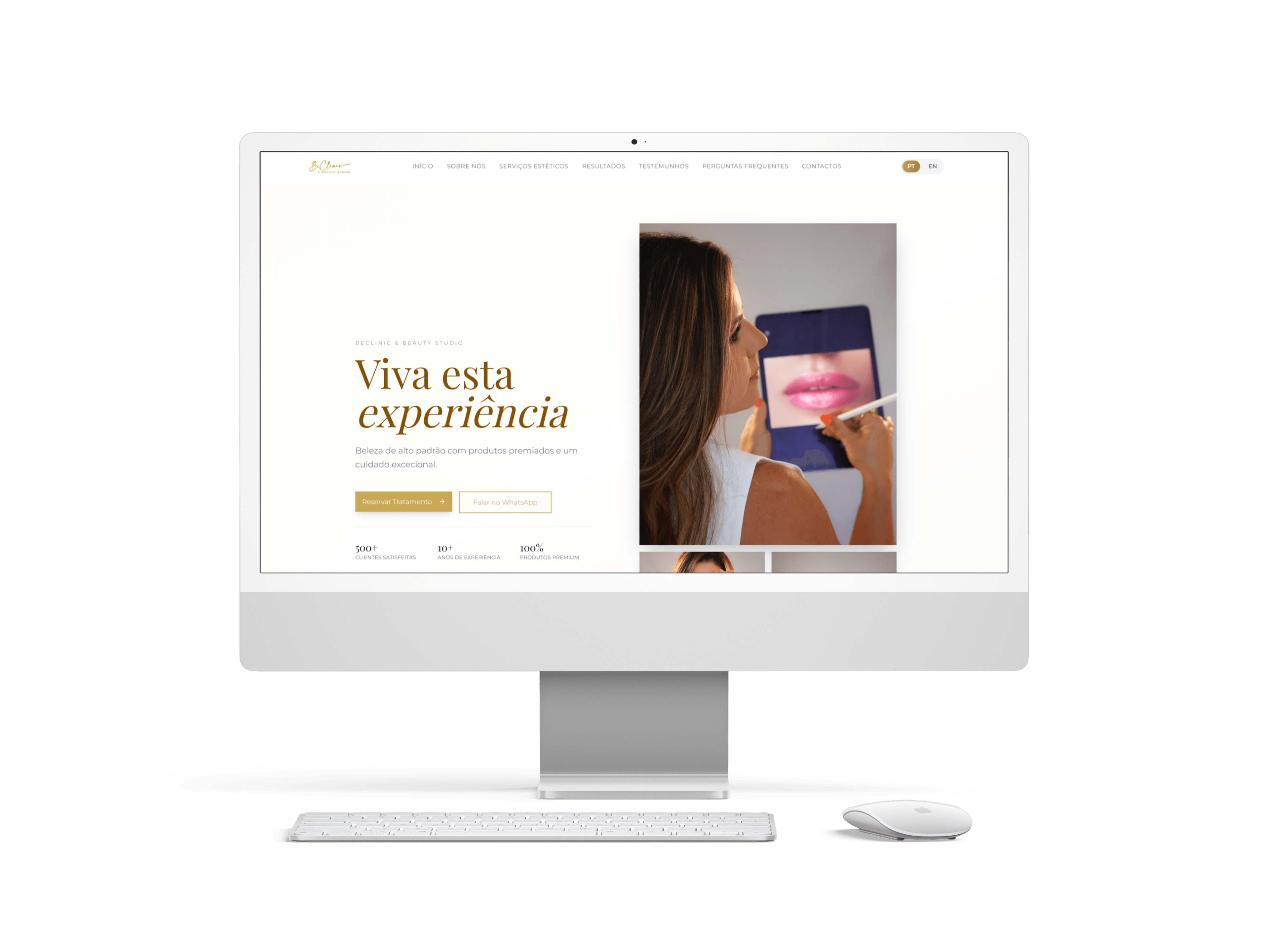 Hero de la landing page Beclinic - Diseño moderno y elegante